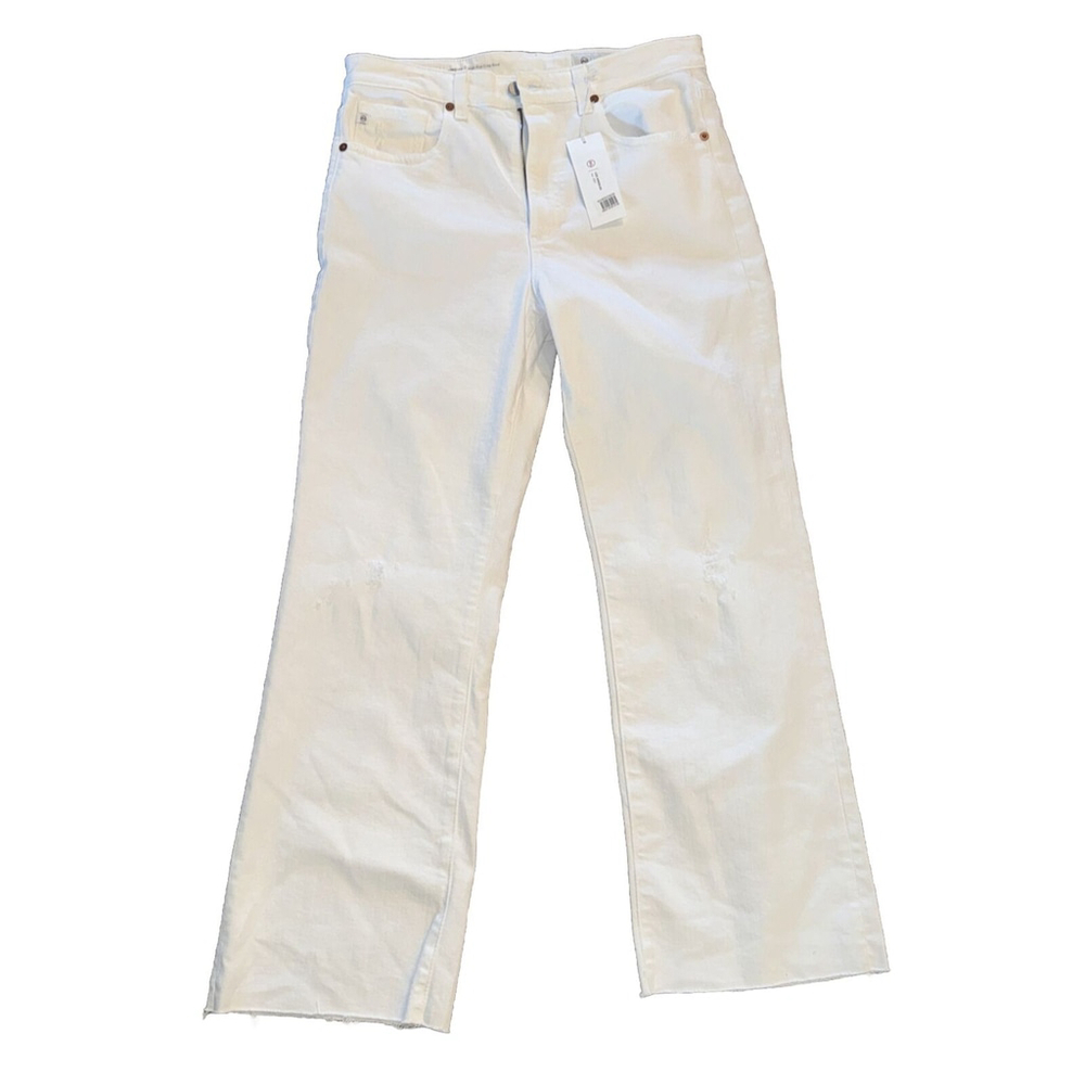 $215 AG Jeans Women's White Kinsley High Rise Crop Boot Jeans Size 29
